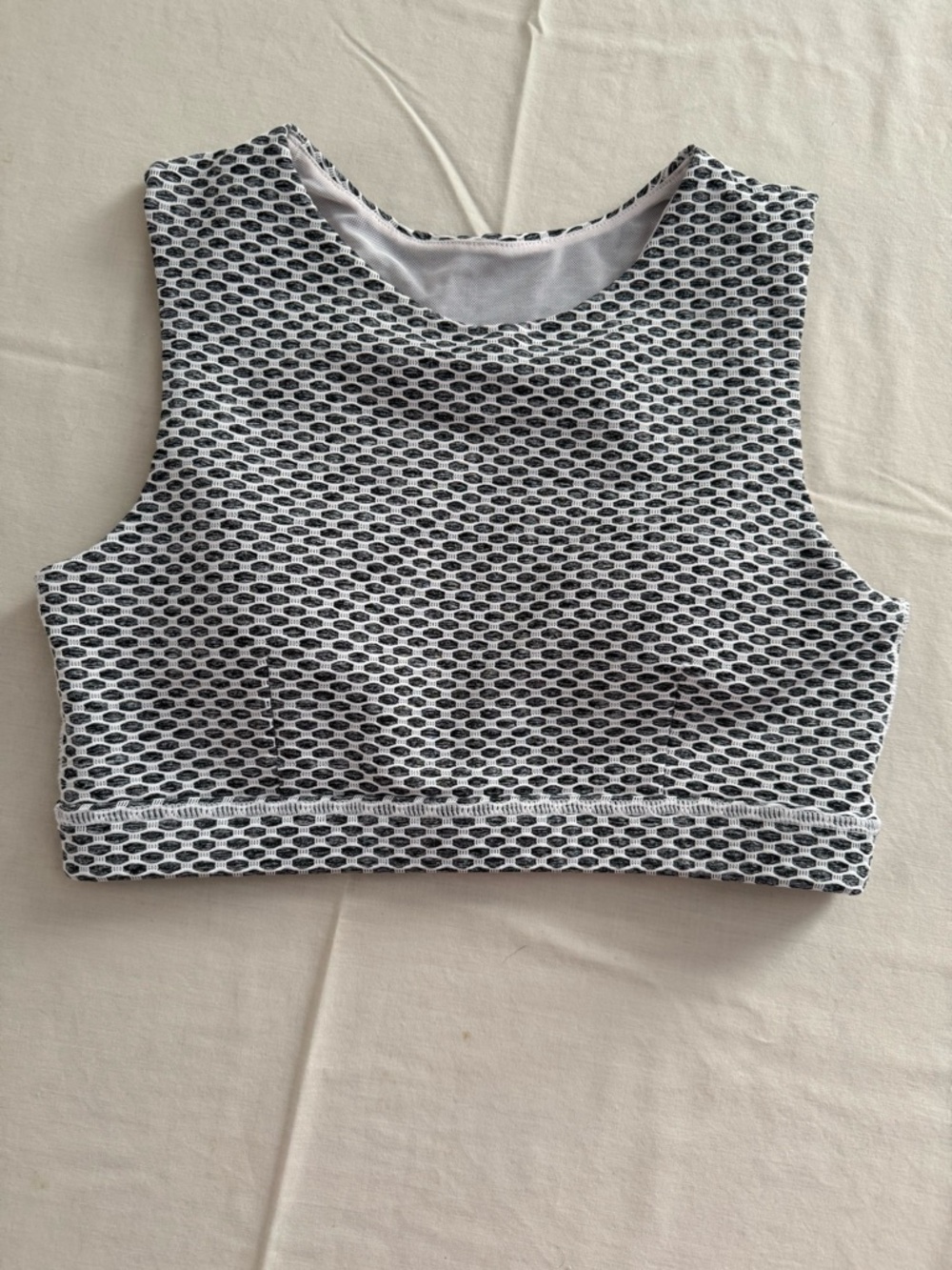 Mono B Black and White Mesh Sports Bra